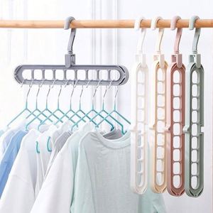 Organizador de Ropa Plegable Multifuncional de Plástico Sostenible de un Solo Nivel con Nueve Orificios, Estante de Almacenamiento para Armario, Colgador Mágico para Balcón - Product Image 1