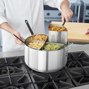 Stainless Steel Multi Compartment <b>Pot</b> With Strainer For <b>Vegetables</b> And Noodles On Gas Or Induction Stove - Product Image 6
