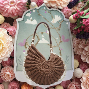 Creative Conch Shaped Crochet Women's Shoulder Bags Stylish Portable Funny <b>Cute</b> Pearls Chains Handmade Weave Crossbody <b>Purses</b> - Product Image 3