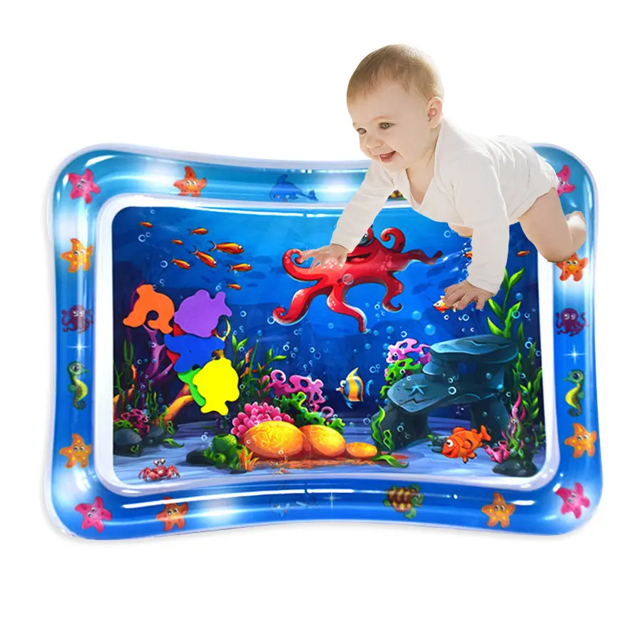 Tummy time Sensory Playmat Bebés Venta al por mayor PVC Inflable Bebé Actividad divertida Inflable Water Play Mat Inflable