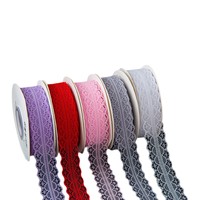Ruban en satin Qibai de 50 yards, ajouré et bordé de dentelle, largeur 3 cm, style frais et naturel pour emballage de gâteaux, bouquets et nœuds DIY