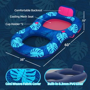 Du lịch hồ bơi nổi dành cho người lớn, cao cấp di động đóng gói VảI Hồ bơi bơm hơi nổi, sang trọng nổi với tựa lưng và giữ cốc - Product Image 3