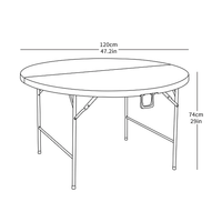 Table de banquet d'extérieur pliable et empilable W-85 avec structure métallique, étanche, prête à l'emploi, robuste, à prix abordable et économique