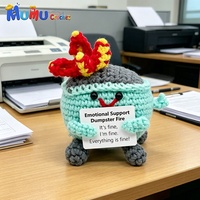 Figurine Amigurumi en crochet faite main sur mesure, motif Dumpster Fire, finie, drôle, cadeau farfelu pour amis, fournitures pour boutiques de cadeaux