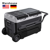 Dual Zone Met Dual Control Systeem Draagbare Koelkast Outdoor Camping Koelkast Compressor Auto Vriezer Auto Koeler Met Wielen
