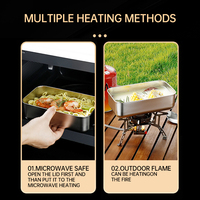 Boîte à bento en acier inoxydable personnalisée Lekfre pour adultes, empilable, compatible micro-ondes, étanche, avec compartiments, nouvelle boîte à lunch