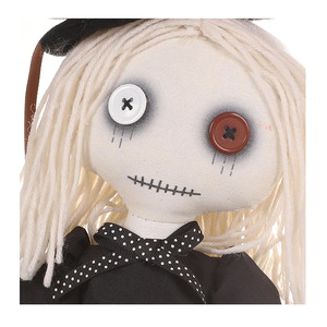 8552 <span class=keywords><strong>Bambole</strong></span> Gotiche Personalizzate OEM in Stile Spaventoso, Bianche <span class=keywords><strong>e</strong></span> Nere, con Cappelli <span class=keywords><strong>e</strong></span> Abiti con Balze, Regali di Halloween per Bambini - Product Image 3