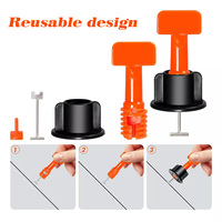 Kit d'outils de nivellement de carreaux T-Lock : Clips de base verrouillables, niveleurs et clé – Gain de temps pour l'installation professionnelle de carreaux en céramique et porcelaine