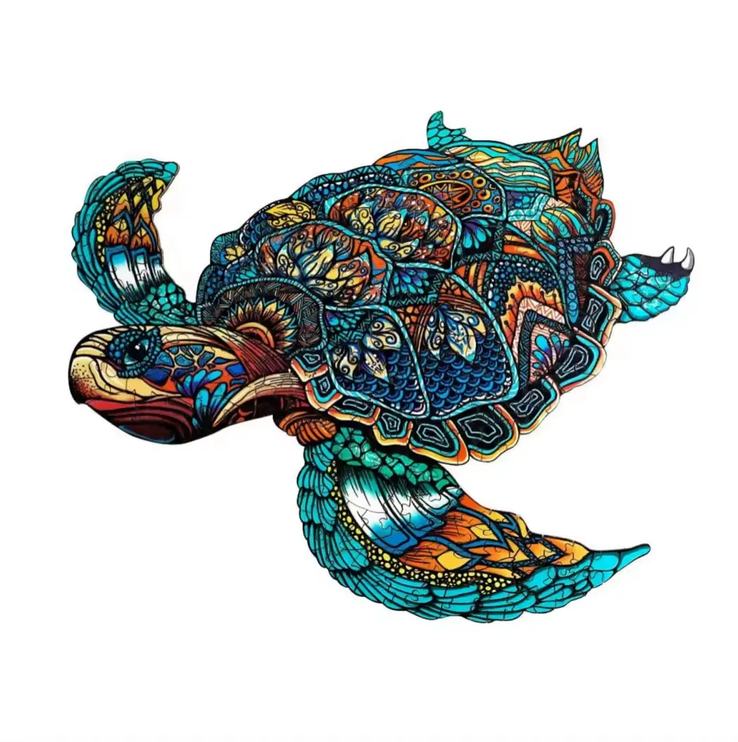 Tortue de mer 3D Puzzle Forme Unique Puzzle Animal En Bois Puzzles En Bois pour Adultes Enfants Cadeau