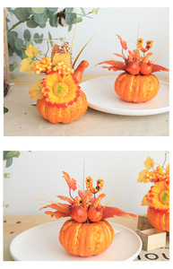 Vendita calda creativa di Halloween fiori decorativi e piante di <span class=keywords><strong>zucca</strong></span> artificiale Bouquet di acero Set per puntelli fotografici - Product Image 6