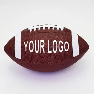לוגו מותאם אישית באיכות גבוהה עור PU כדורגל מקצועי חום רוגבי מידה 3 6 9 כדורגל אמריקאי