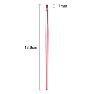 Pinceau à ongles plat pour nail art, avec virole sertie, en nylon, pour peinture au gel, poudre de perle, et décoration d'ongles en salon de manucure - Product Image 5