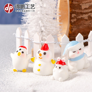 Figuras de Resina Navideñas Dp, Santa Claus y Muñeco de Nieve, Decoración Interior, Miniatura para Exhibición Festiva - Product Image 4