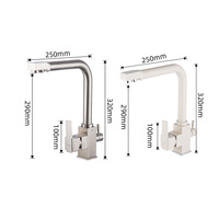 Robinet de cuisine 3 voies avec filtre purificateur d'eau, mitigeur chaud/froid avec fonction de filtration, fourniture directe usine, logo personnalisé
