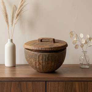 Boîte à confiserie vintage en bois Naga Tribal avec couvercle, faite à la main, pour buffet, console, table basse, décoration - Product Image 1