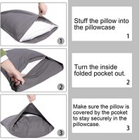 Taie d'oreiller Kingworth en polyester brossé et coton, résistante aux taches, avec fermeture enveloppe, lot de 2 pièces pour la maison et l'hôtel