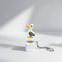 Porte-clés sonore rechargeable Seagull MINE avec son réel, lumière LED, cadeau amusant, bouton vocal à pression, jouet sensoriel lumineux pour enfants et adultes