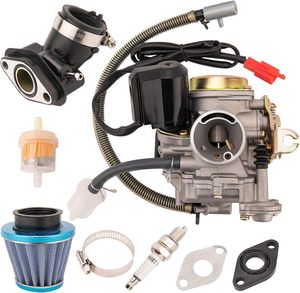 Carburador GY6 de 50cc para Scooter/Ciclomotor de 49cc 50cc, 139QMB, Alto Rendimiento, 4 Tiempos, con Colector de Admisión, Compatible con Motor PD18J - Product Image 1