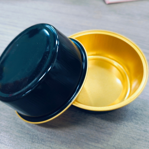 Récipient d'emballage alimentaire de papier d'aluminium à emporter d'or <span class=keywords><strong>noir</strong></span> - Product Image 3