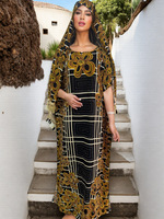 Ensemble Robe et Châle Décontracté en Coton pour Femme, Style Musulman, Dashiki, Moyen-Orient, Afrique, Été 2024, Ample et Sans Manches, Vente en Gros