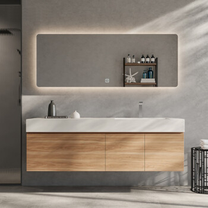 Mueble de Baño Inteligente con Lavabo de Madera de Roble y Gabinete, con Protección UV - Product Image 2
