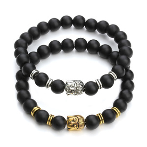 Men's Matte Onyx Lucky Buddha <strong>Bracelet</strong>,Gemstone Beads Yoga Meditation <strong>Chakra</strong> <strong>Bracelet</strong> - Product Image 6