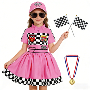 Conjunto <span class=keywords><strong>de</strong></span> Disfraz <span class=keywords><strong>de</strong></span> Piloto <span class=keywords><strong>de</strong></span> Carreras para Niñas, Disfraz Completo <span class=keywords><strong>de</strong></span> Carreras con Sombrero, Gafas y Medalla para Fiestas <span class=keywords><strong>de</strong></span> Halloween, Cumpleaños y Disfraces - Product Image 1