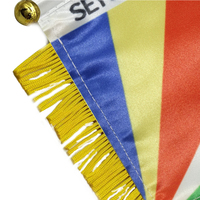 Drapeau suspendu personnalisé Seychelles 10x15cm avec ventouse et franges pour décoration de véhicule