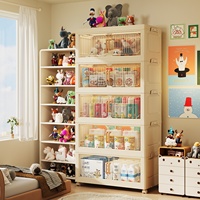 Armoire en plastique pliable empilable moderne, organisateur de rangement multifonctionnel pour la maison