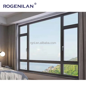 Rogenilan Aluminium Stratifié Verre Fenêtre battante Villa Extérieur Casement Bay Windows Avec Image Fixe Fenêtre - Product Image 6