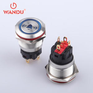 WD19A 19 7-pin 5-pin جرس باب ليد ذاتي القفل وظيفة فورية مفتاح زر مقاوم للماء - Product Image 3