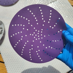 แผ่นกระดาษทราย P240สีม่วงขนาด5นิ้ว6นิ้วแผ่นขัดเซรามิกขนาด150มม. 125มม. แผ่นกระดาษทราย49รู - Product Image 5