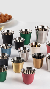 कस्टम बनाया गया 80 मिलीलीटर/160 मिलीलीटर डबल दीवार स्टेनलेस स्टील यात्रा मग इटैली फैक्टरी उपहार कप के लिए कॉफी थर्मल कप - Product Image 2