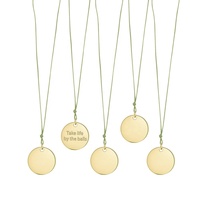 Pendentif rond à graver, étiquette de disque vierge d'estampage de pièce de monnaie pendentif de plaque pour collier en acier inoxydable à graver uni