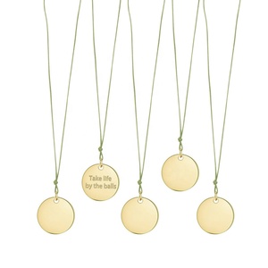 Round Engravable Pendant Coin Stamping Blanks Disc Tags <strong>Plate</strong> Pendant For Necklace Stainless Steel Engravable Plain - Product Image 4