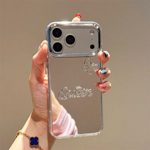 Cover per Cellulare con Design a Farfalla Diamantata e Specchio per iPhone 17 Pro Max 16E 16 15 14 - Product Image 5