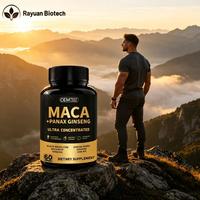 Capsules de Maca personnalisées noires, rouges et jaunes pour adultes, certifiées GMP, naturelles, OEM/ODM disponibles