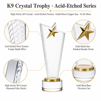 Trofeo de Cristal Personalizado, Adorno de Vidrio Colorido, Corona, Pájaro, Estrella, Dragón, Base Cónica, Texto Grabado, Regalo, Venta al Por Mayor