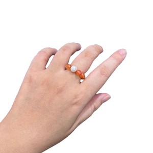 Natural Ice Red Southern Red Round <strong>Agate</strong> <strong>Bead</strong> Women's Ring Jewelry From Shanwei - Product Image 5