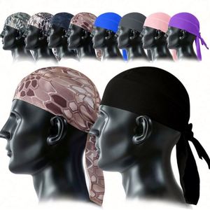 Wholesale Custom Outdoor Cycling Multi-Color Adult Street Dance Kerchief Durags Hip-Hop <b>Head</b> <b>Wrap</b> Men Polyester Breathable - Product Image 1