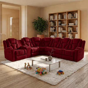 Sofá Esquinero Modular Eléctrico Reclinable con Reposacabezas con Movimiento y Luz LED para Cine en Casa, Diseño Moderno - Product Image 5