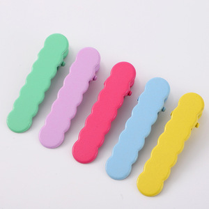 Pinza para el pelo ondulada Caterpillar Duckbill de 12 cm, pinza lateral de metal para mujer, uso diario, accesorio para el cabello color macarrón - Product Image 2