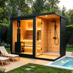Cabine de sauna extérieure de luxe en bois massif pour jardin, sauna pour <span class=keywords><strong>spa</strong></span> et bien-être à domicile - Product Image 1