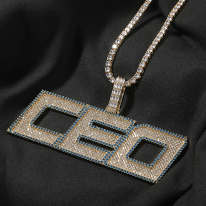 สร้อยคอจี้ตัวอักษรภาษาอิตาลิกแบบเต็มตัวประดับเพชร CZ สีสันสดใส สร้อยคอชื่อสั่งทำได้สำหรับผู้หญิงและผู้ชาย - Product Image 5