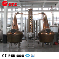 Alambic double en cuivre avec pompe et moteur pour la distillation sécurisée de spiritueux, whisky, gin et alcool neutre