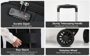 <span class=keywords><strong>Valise</strong></span> <span class=keywords><strong>cabine</strong></span> de voyage approuvée par les compagnies aériennes avec compartiment pour ordinateur portable et multiples compartiments, idéale pour le transport sous le siège - Vente en gros - Product Image 3
