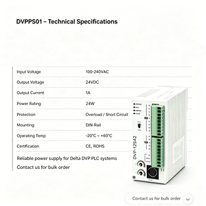ของแท้เดลต้า DVPPS01 24VDC 1A PLC โมดูลจ่ายไฟแบบติดตั้งบนราง DIN สำหรับระบบ PLC ซีรีส์ DVP - Product Image 6