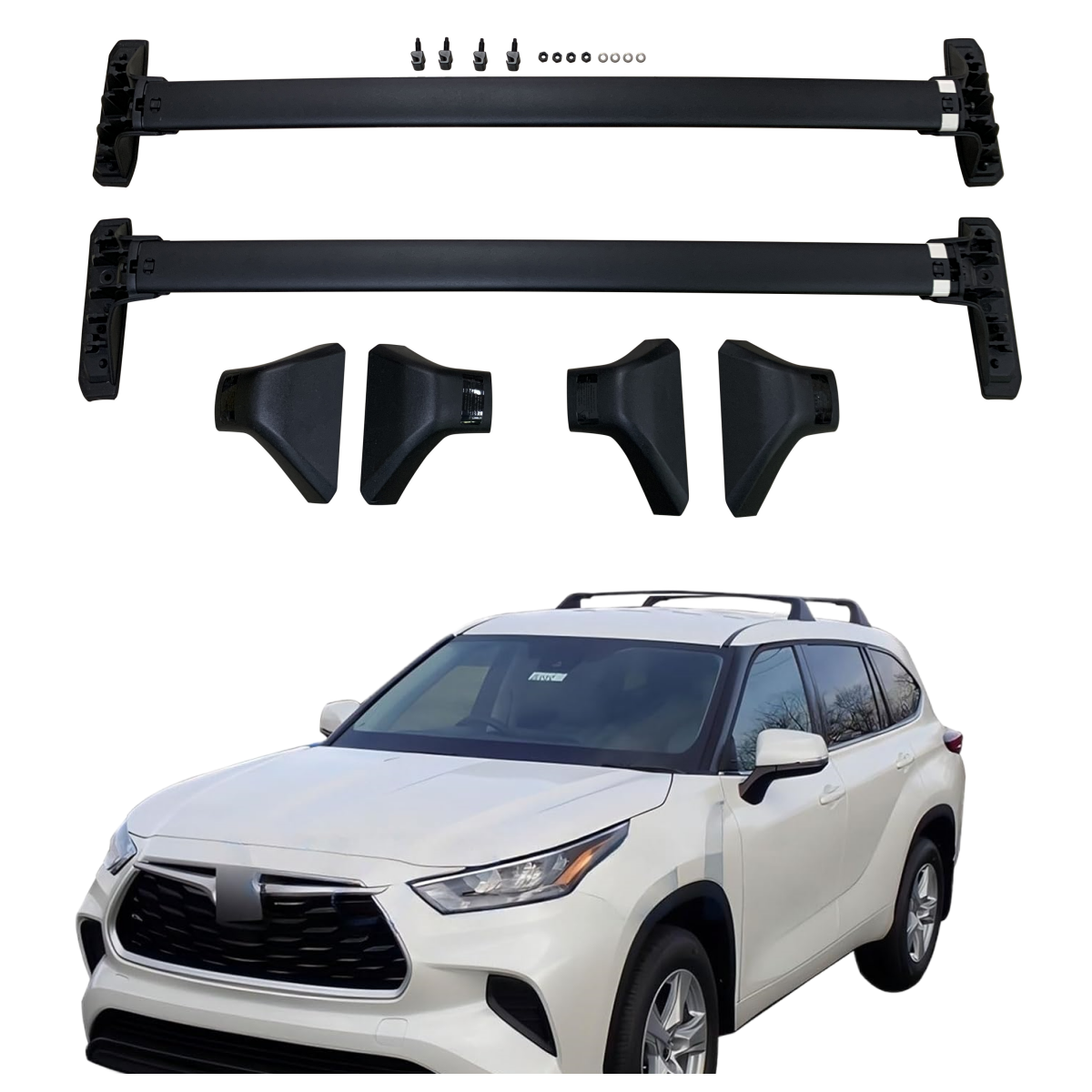 YUHANG Car Roof Rack Cross Bars Cargo Carrier Rack Fit for 2020-2024 Toyota  Highlander L LE Hybrid LE Hybrid LE Nightshade