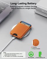 Portefeuille en cuir PU tendance avec support magnétique MagSafe, porte-cartes avec traqueur de puce, support de téléphone magnétique fin et lisse, porte-cartes de visite, pochette