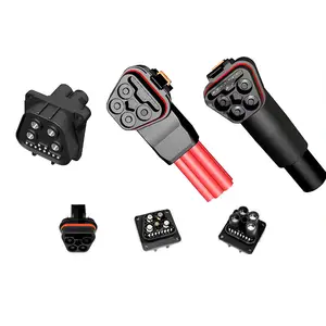 4+10 DC electric motorcycle charging socket connector 100A/120A /150A/160A waterproof DC fast charging plug connector